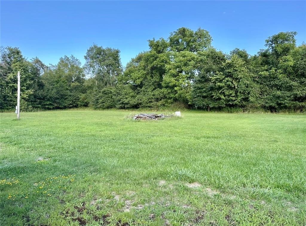 a view of field with trees in the background