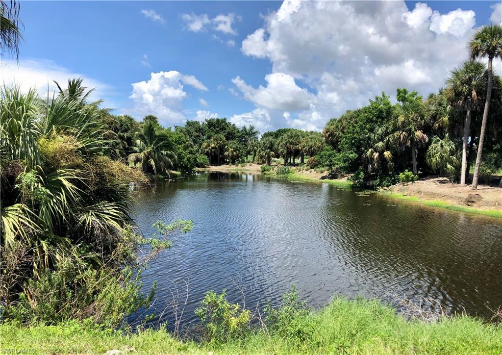 a view of a lake with houses