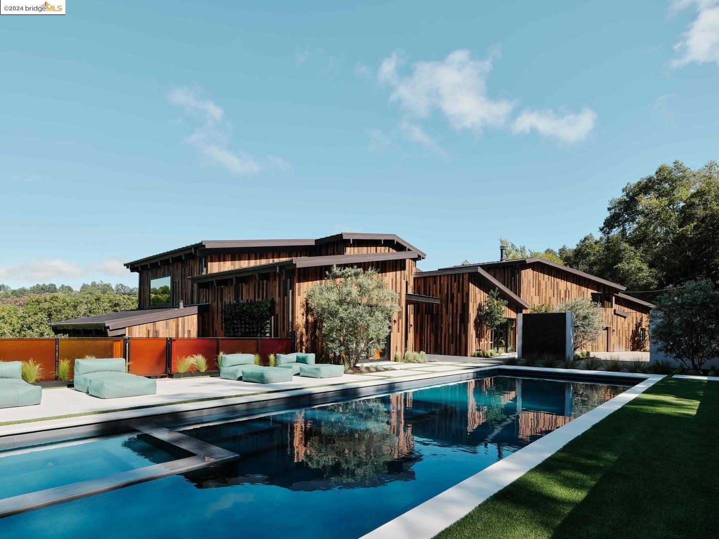 swimming pool view with a outdoor seating