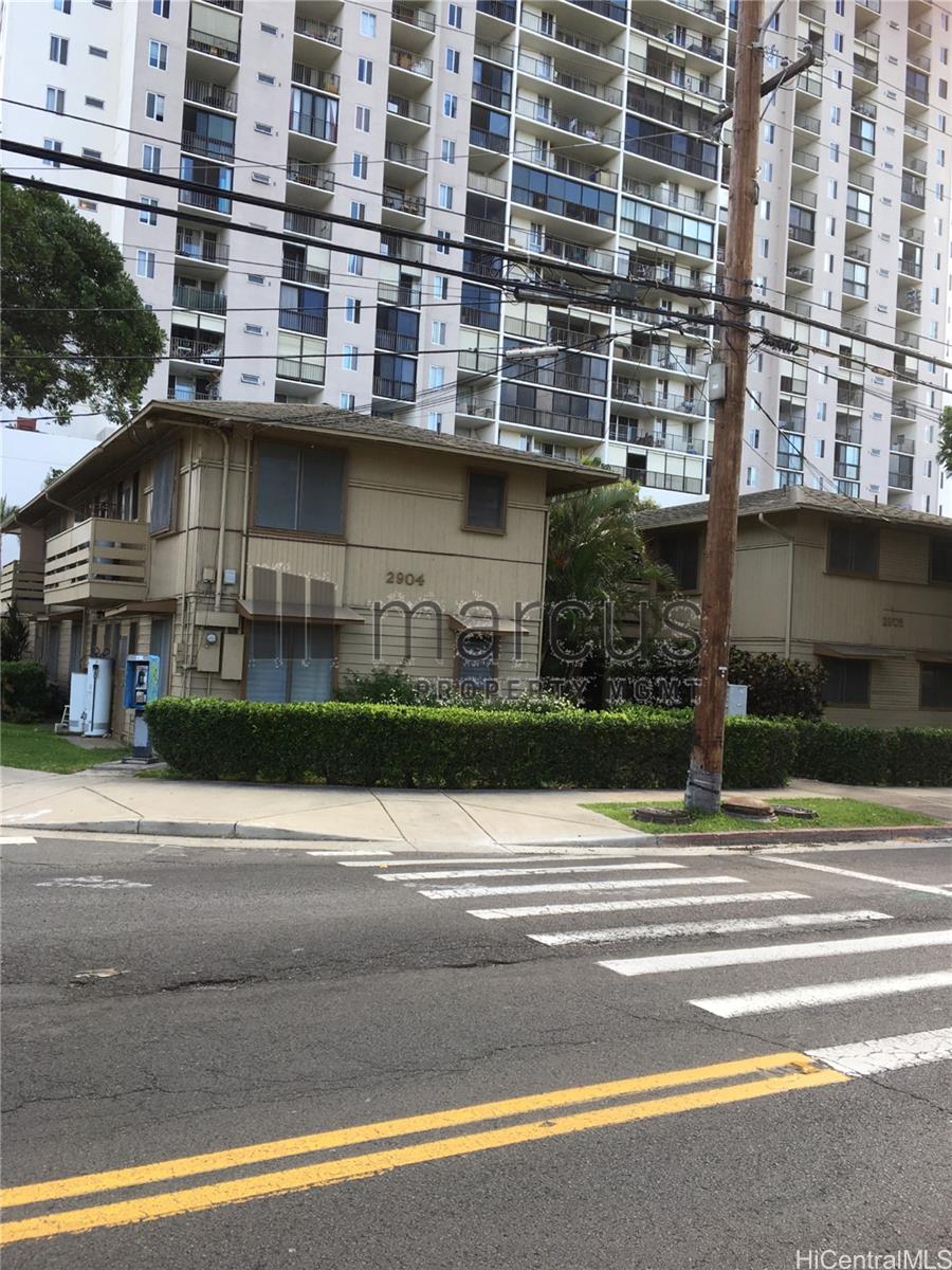 a view of a building and a terrace