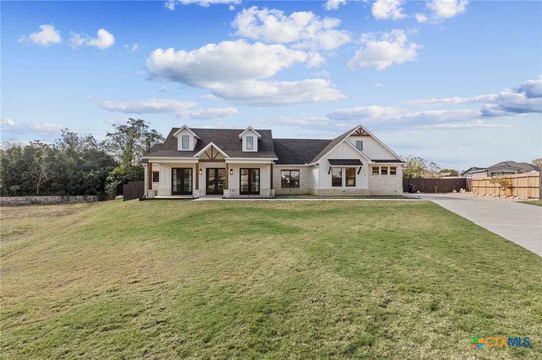 a house view with a garden