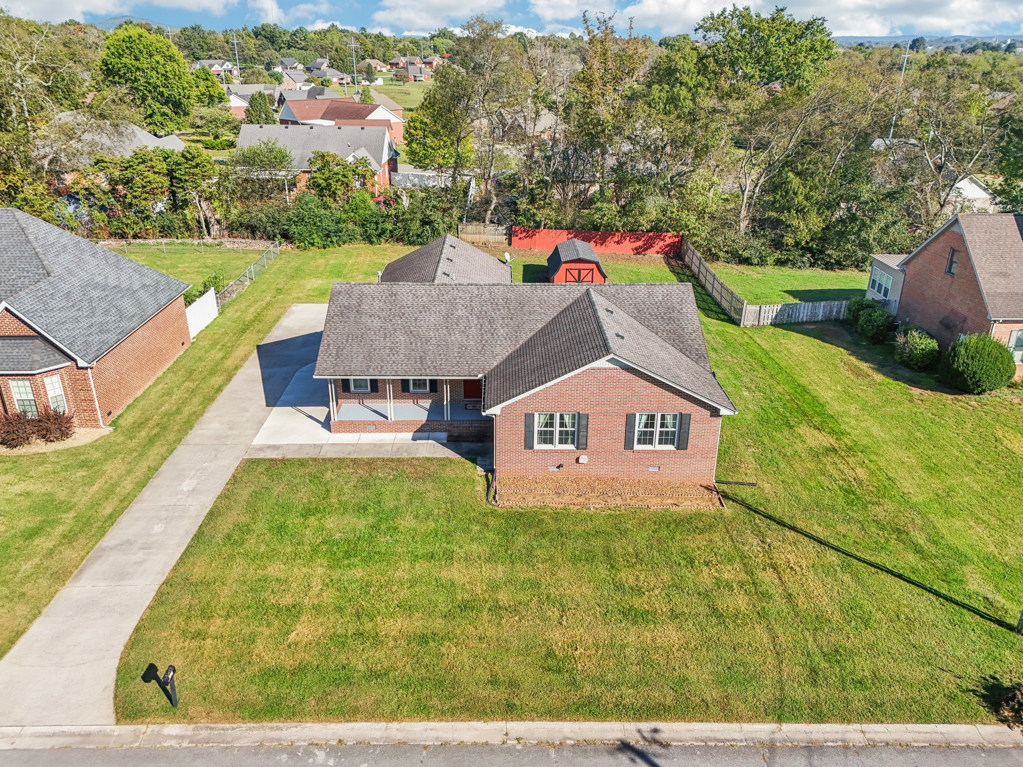 an aerial view of a house