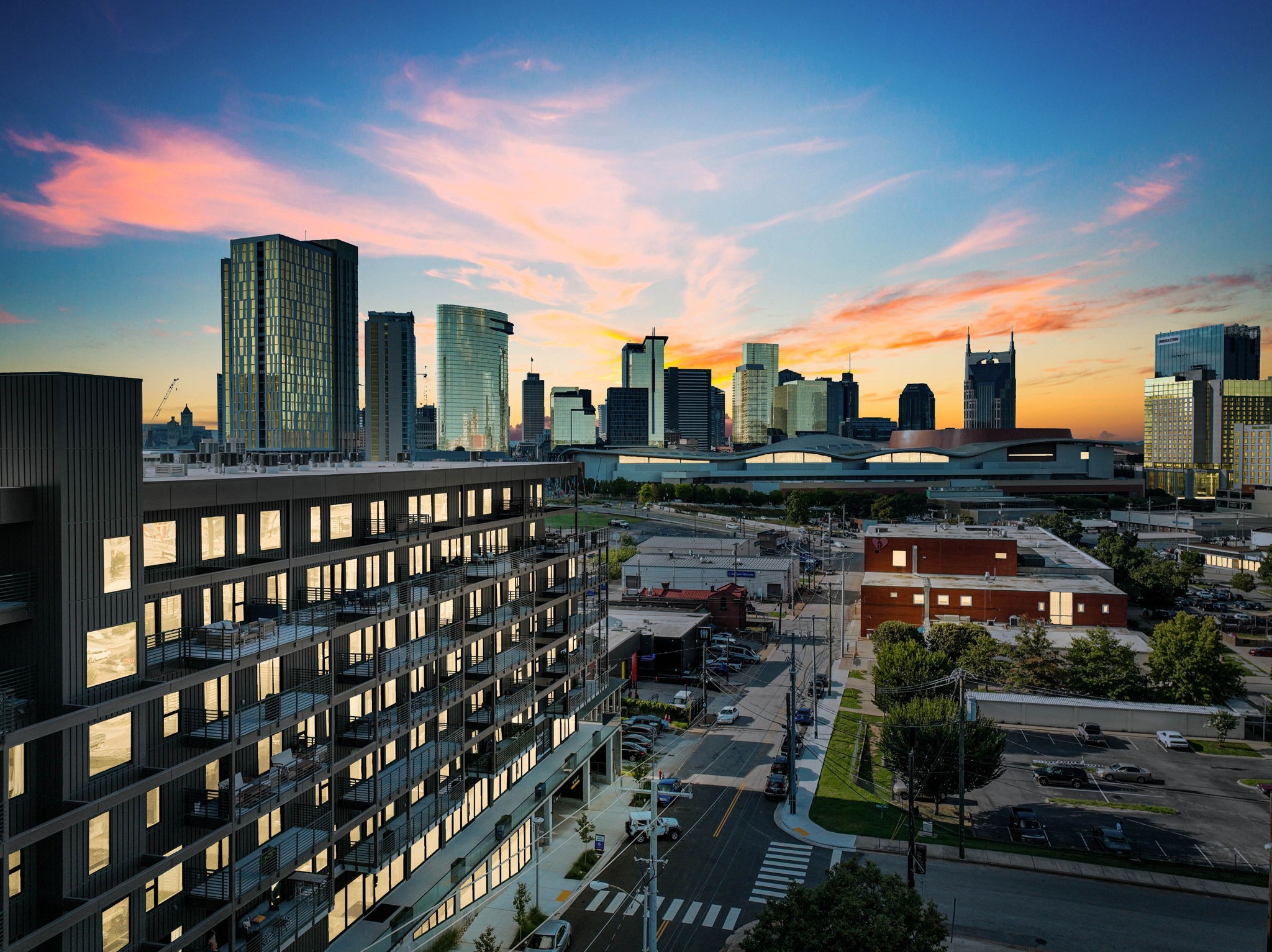 a city view from a balcony