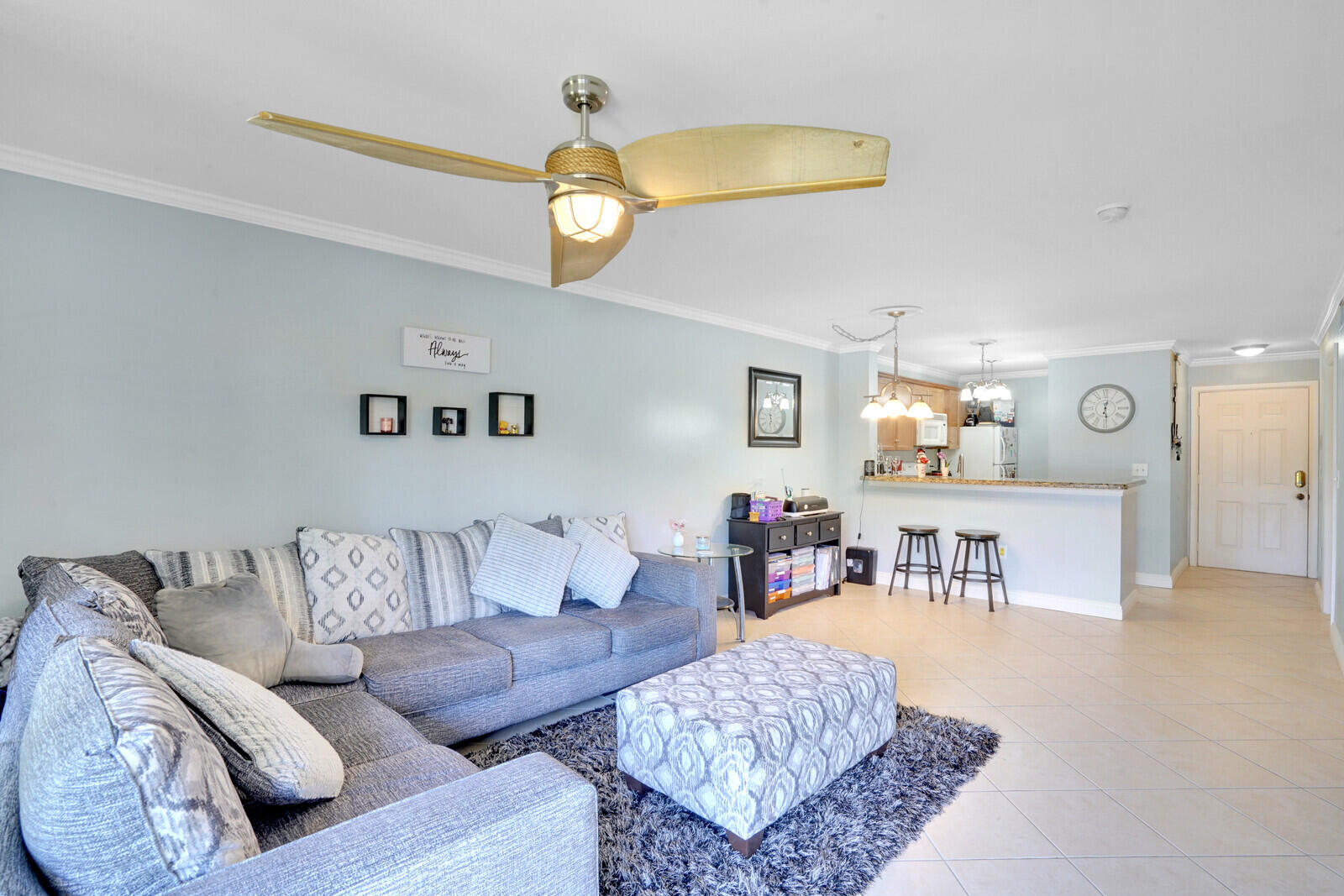 a living room with furniture