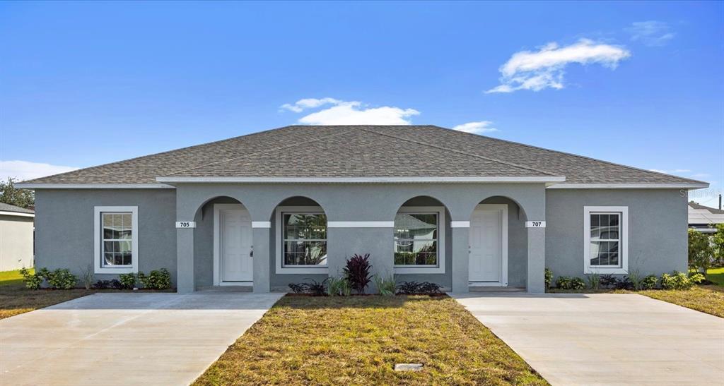 a front view of a house