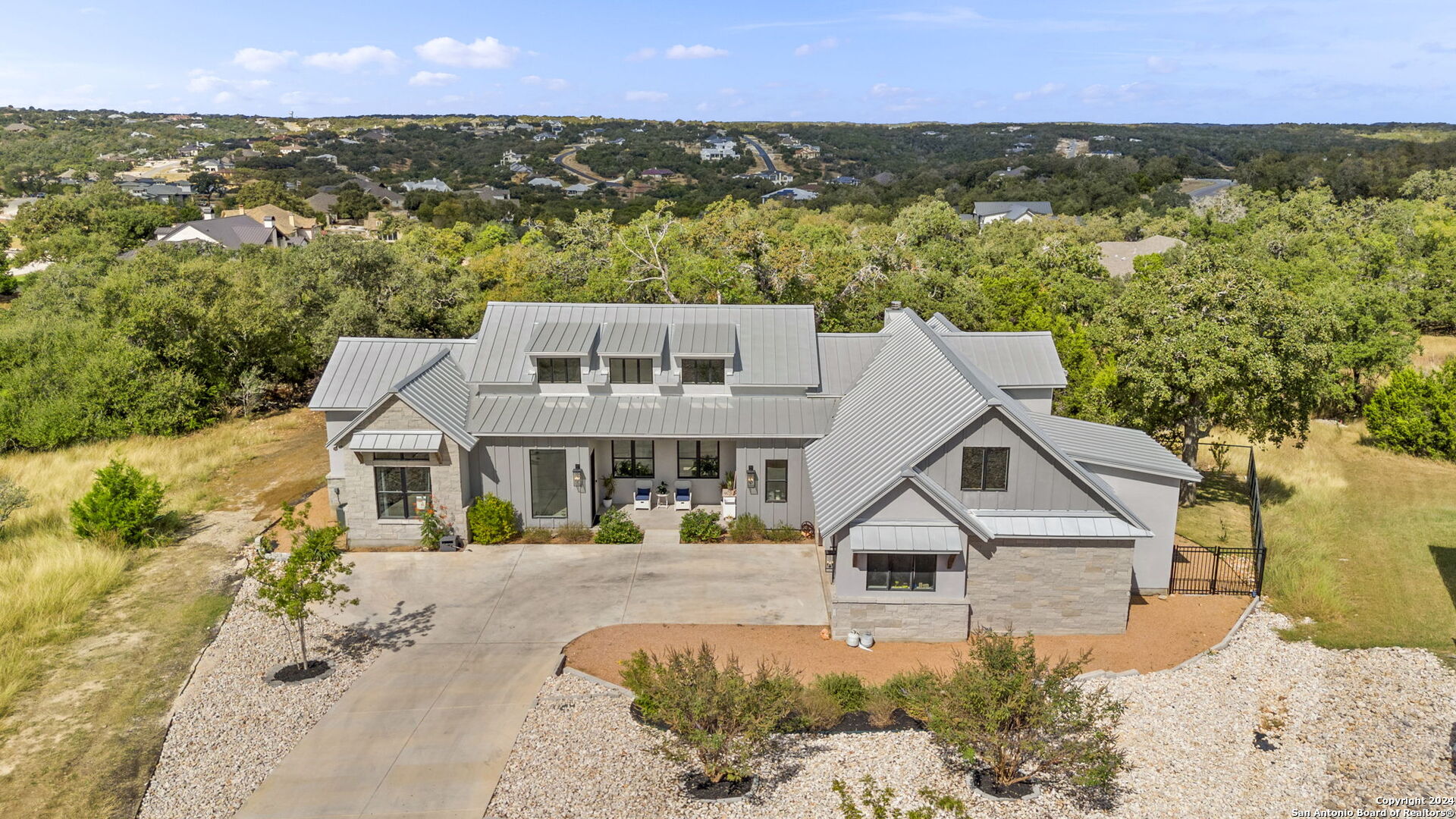 an aerial view of a house