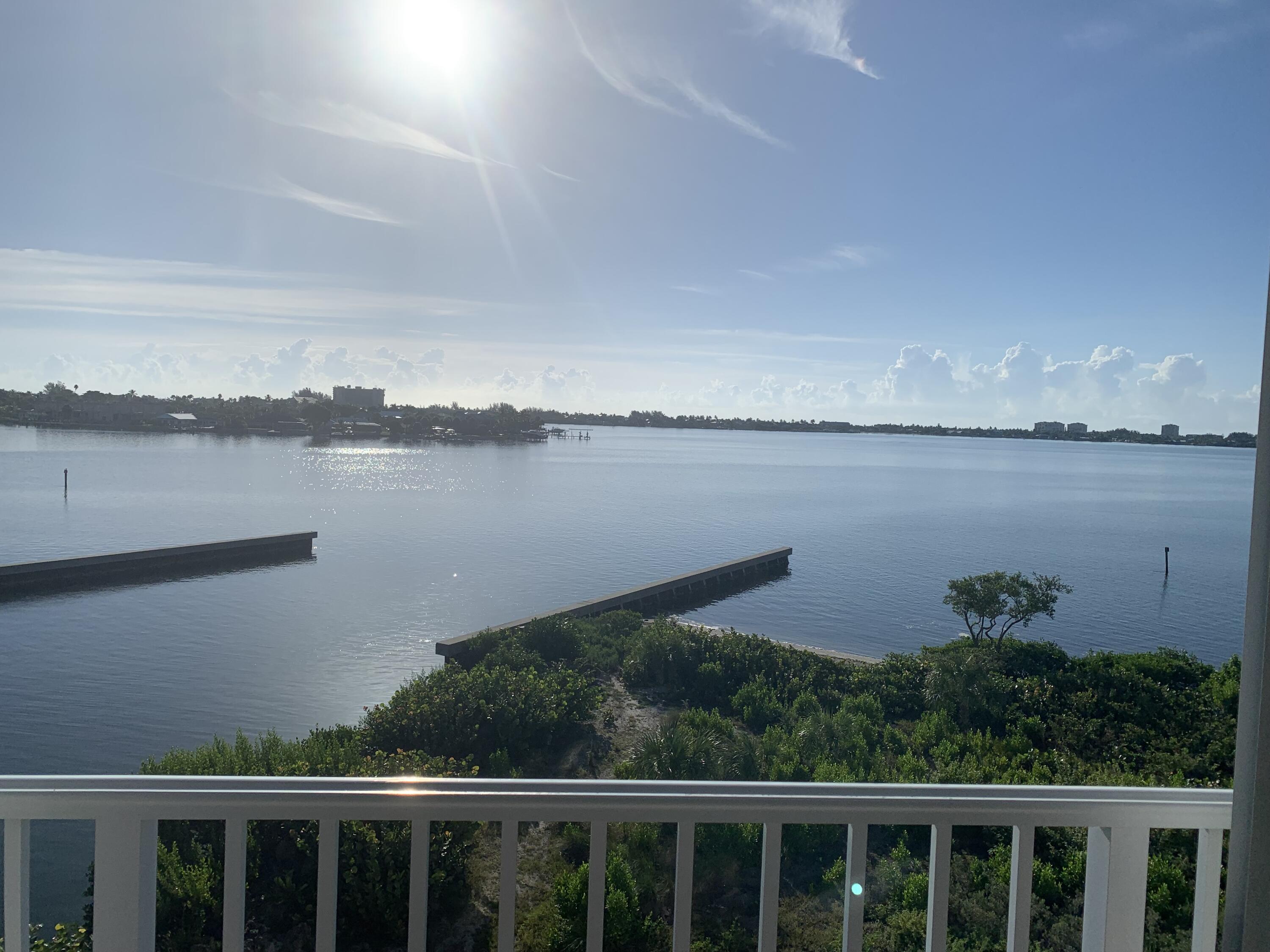 a view of a lake with a city view