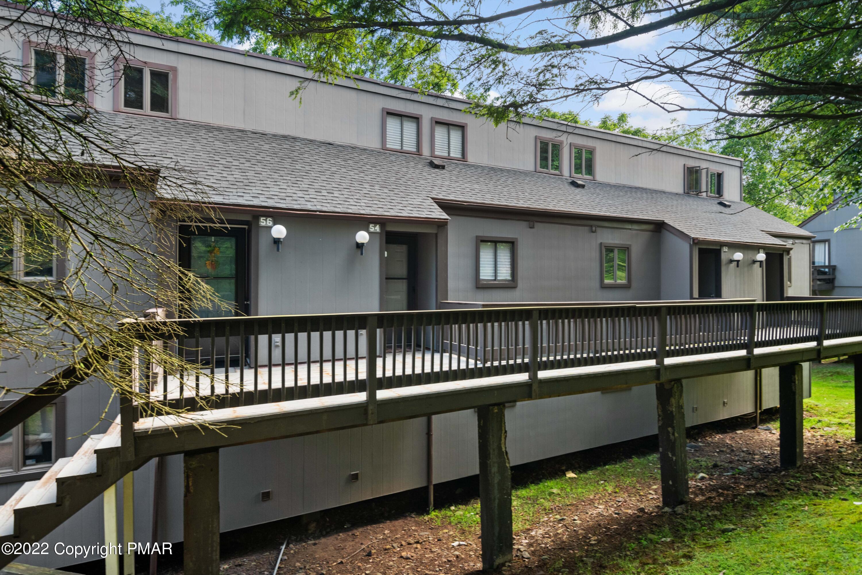 a view of a house with a deck