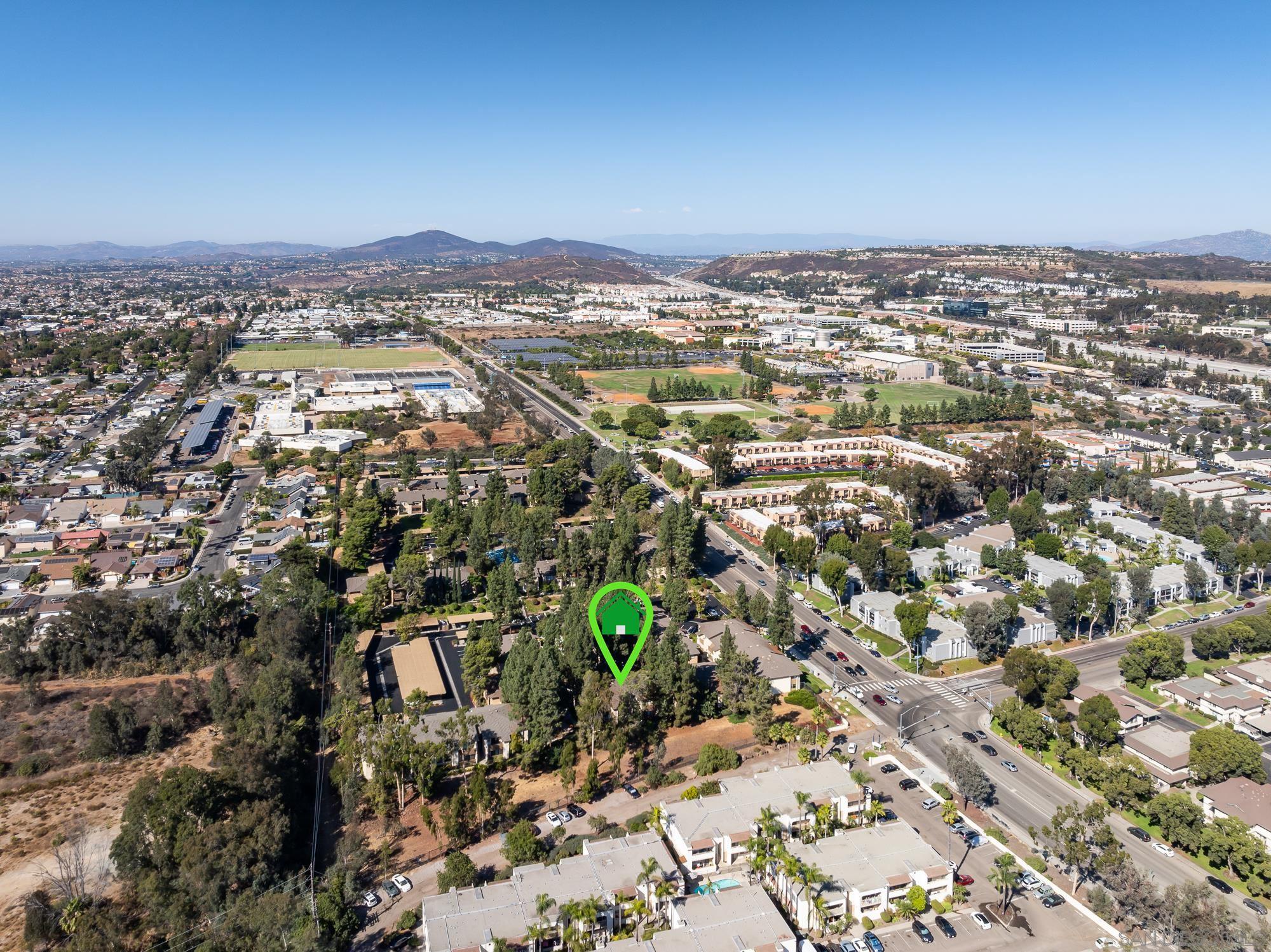 an aerial view of multiple house