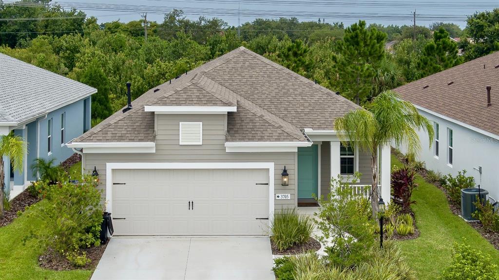 a house view with a outdoor space