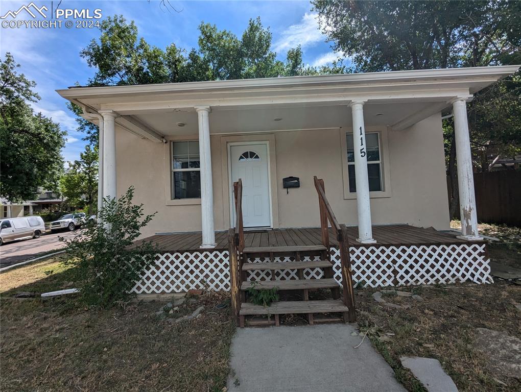 a front view of a house