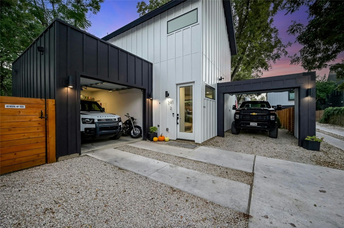 a view of a car garage