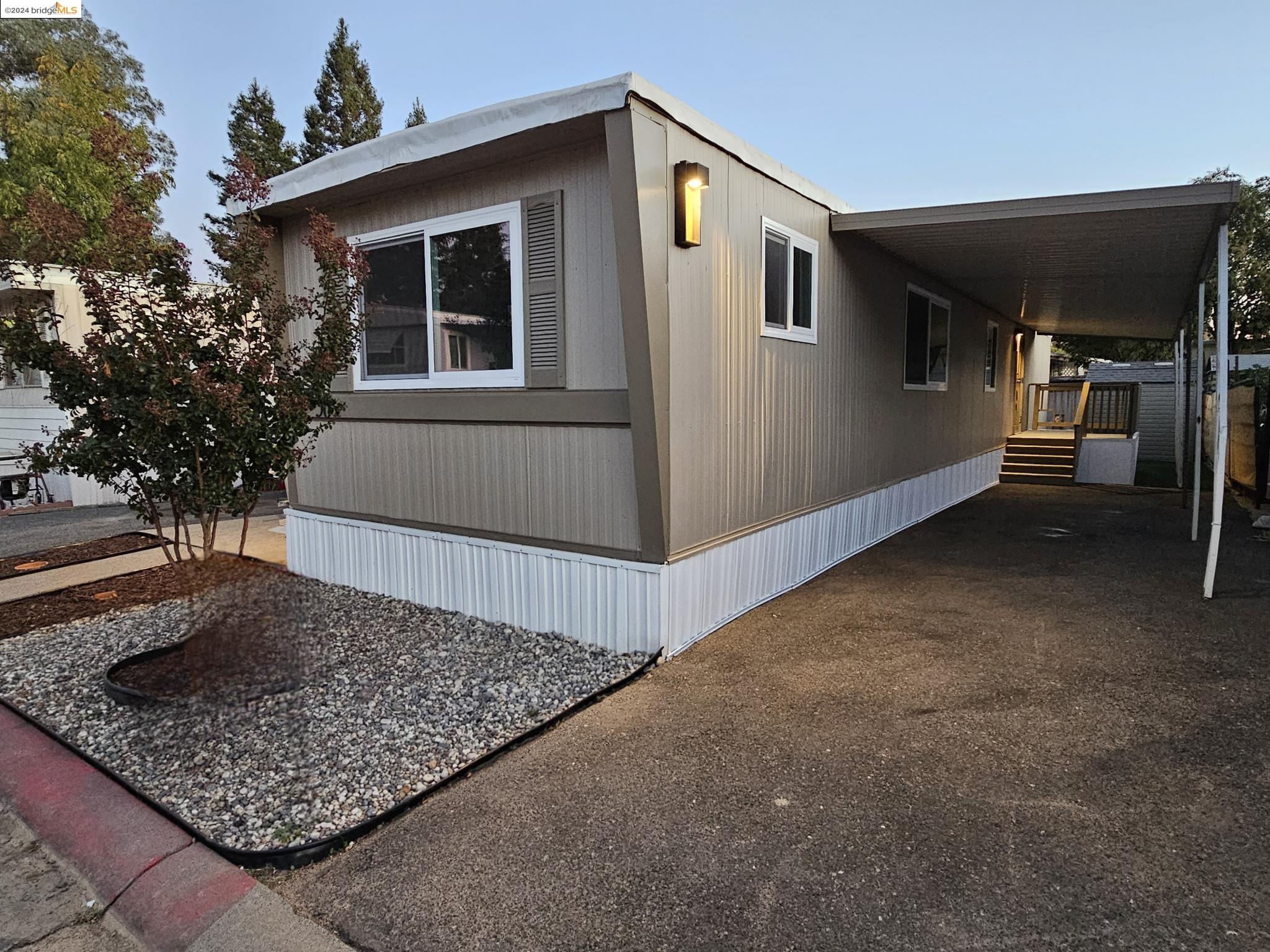 a view of a house with a garage