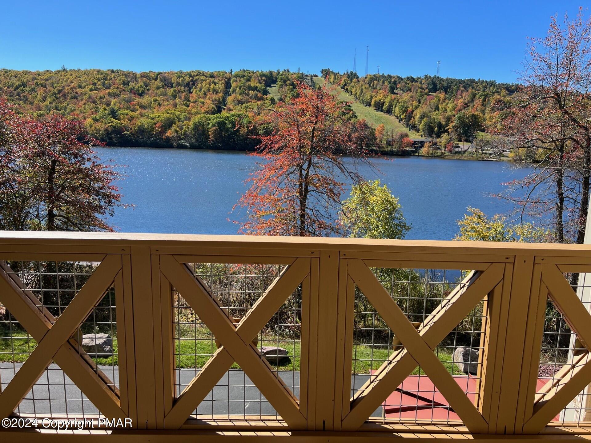 a view of a balcony with an outdoor space