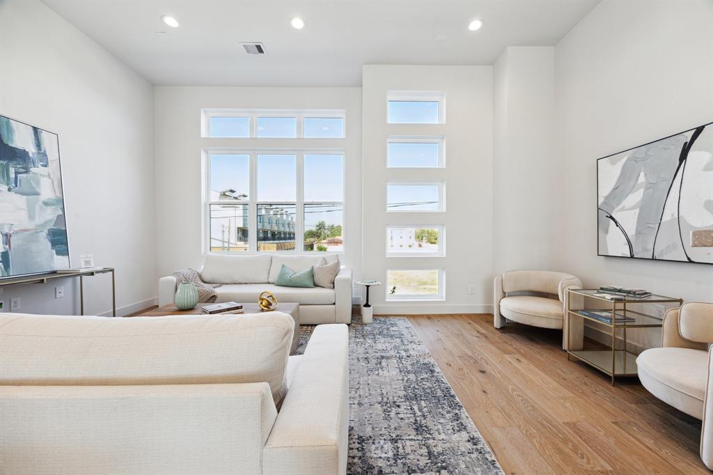 a living room with furniture and a couch