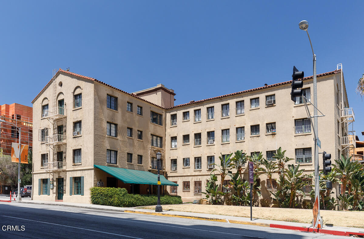 a front view of a building