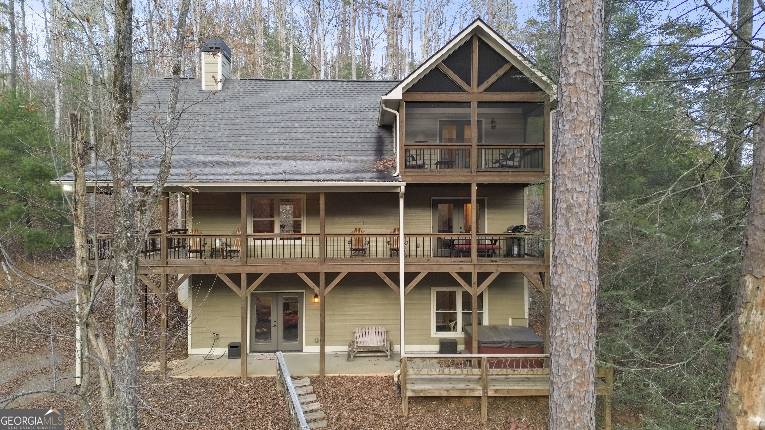 a front view of a house with balcony