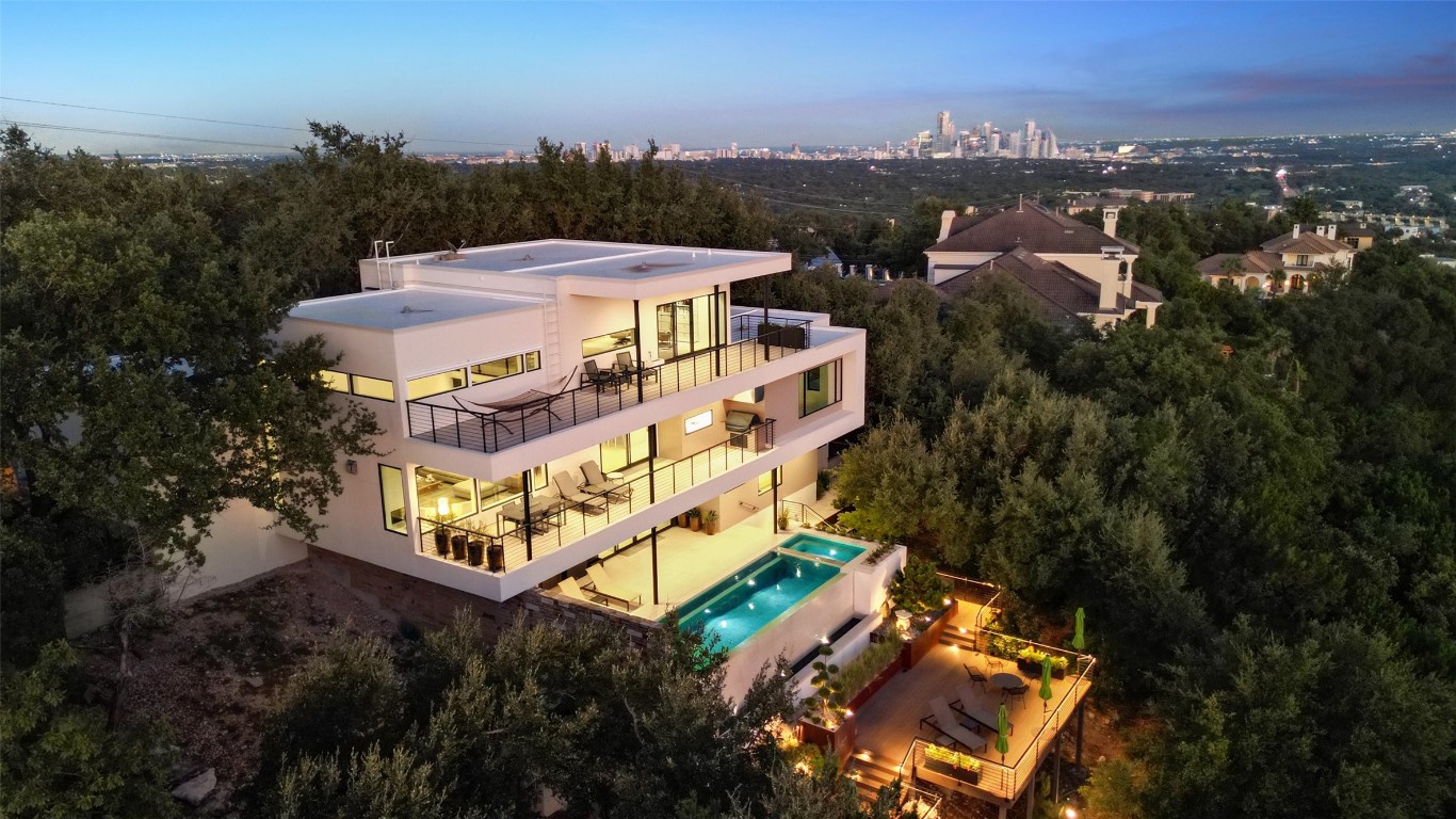 a aerial view of a house