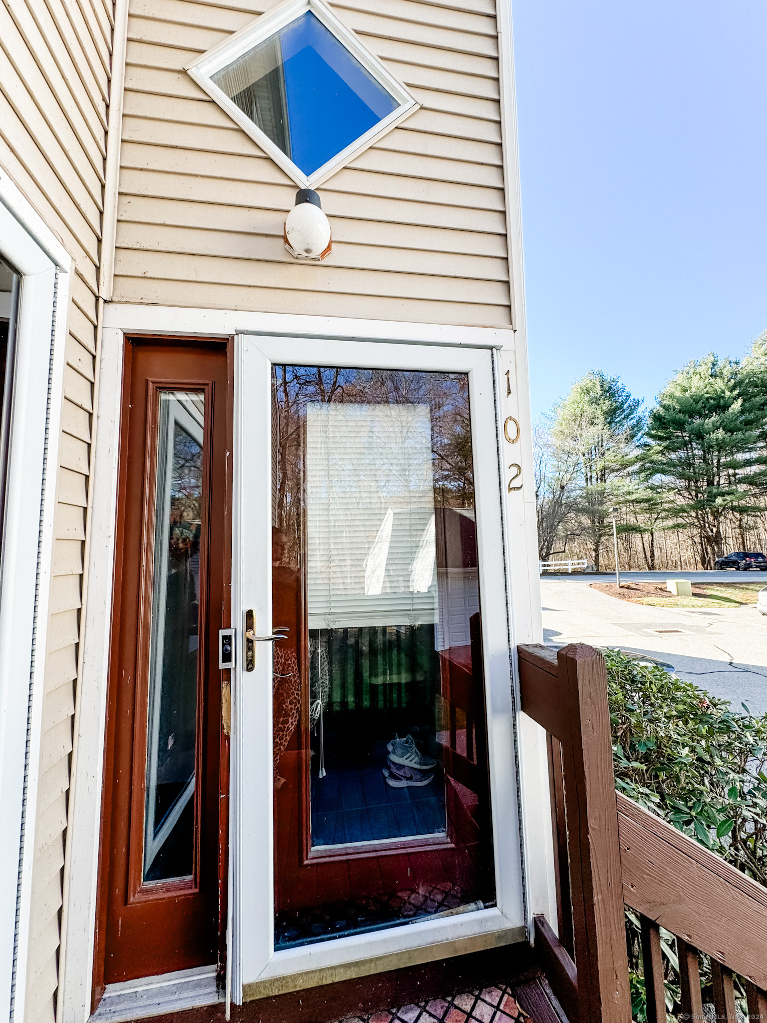 a view of a entryway door front of house