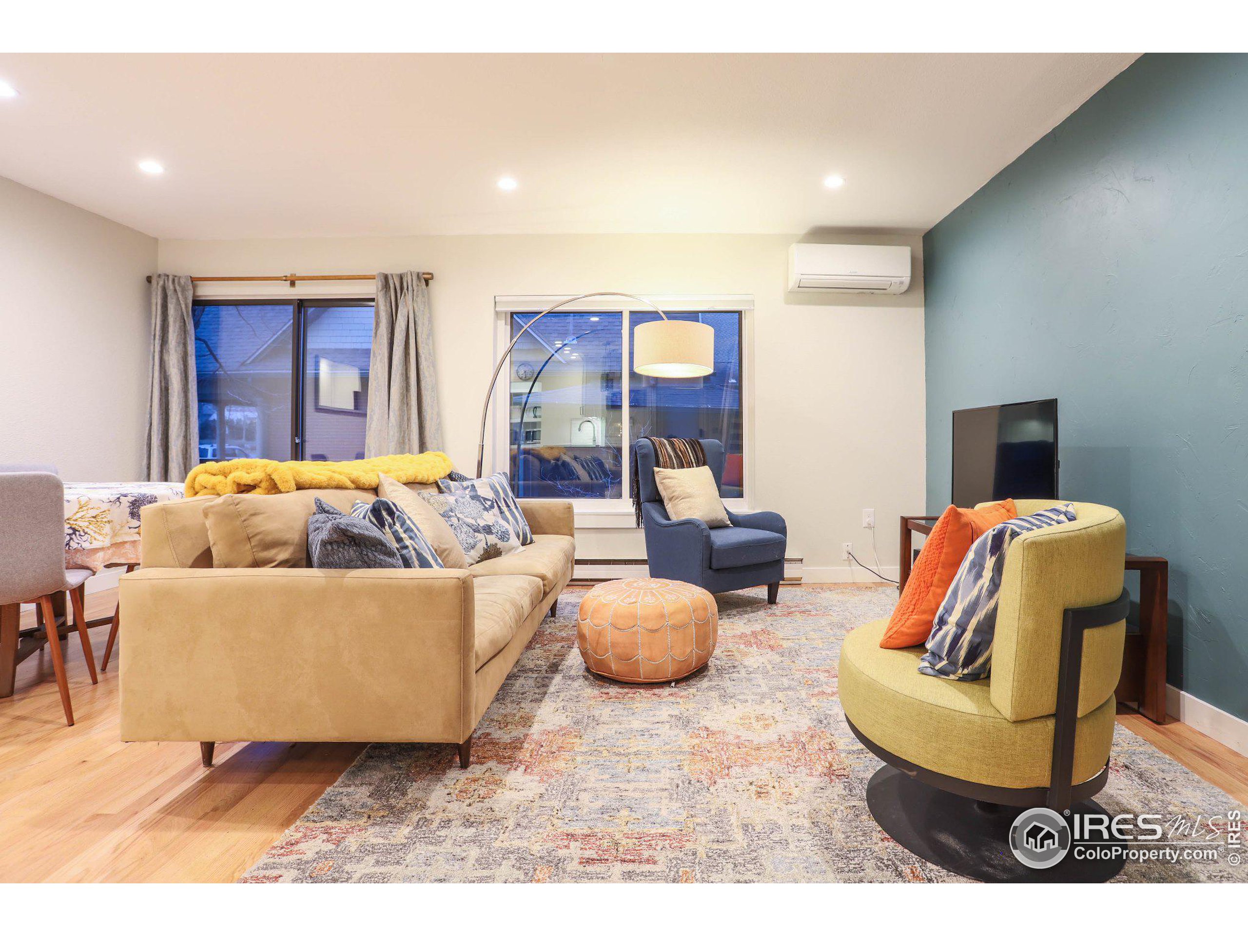 a living room with furniture and a couch