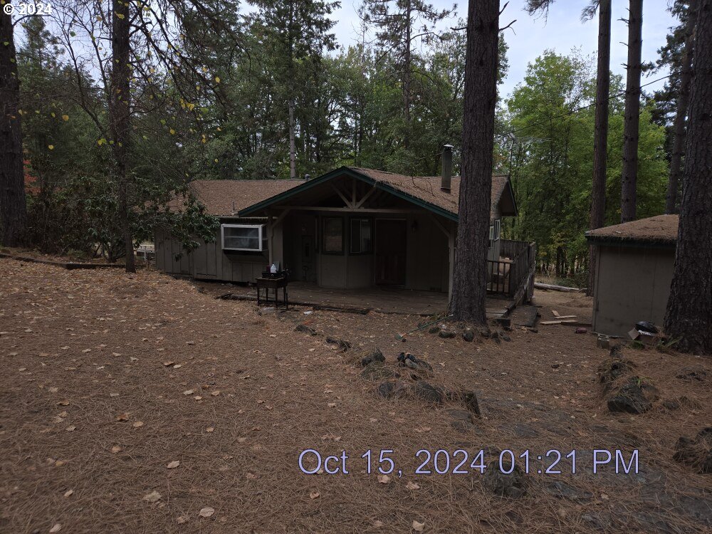 a view of a barn with a yard