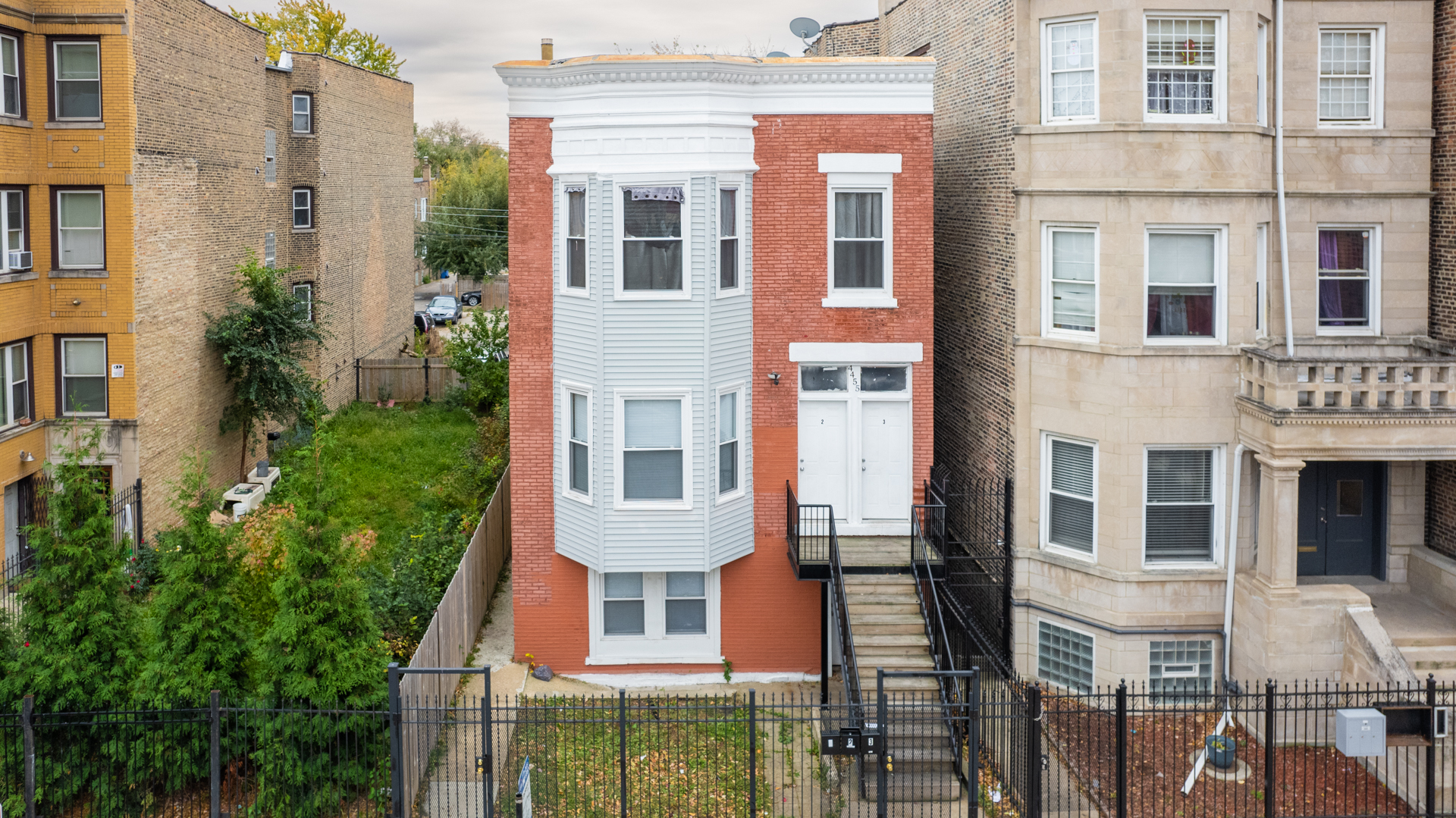 a front view of a multi story residential apartment building