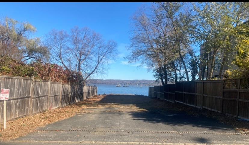 View of road with a water view