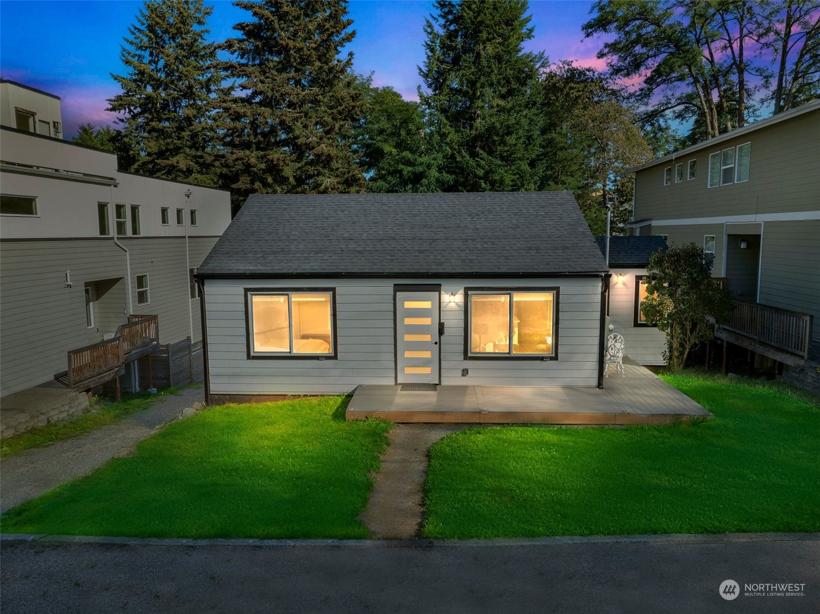 a view of outdoor space yard and garage