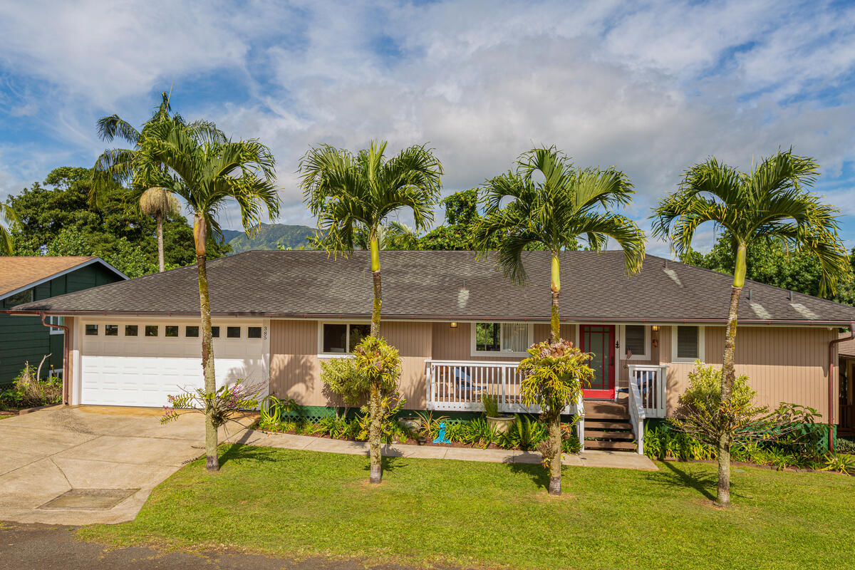 Front of home with Waialeale in background