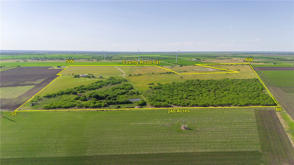 a view of a field with an ocean view