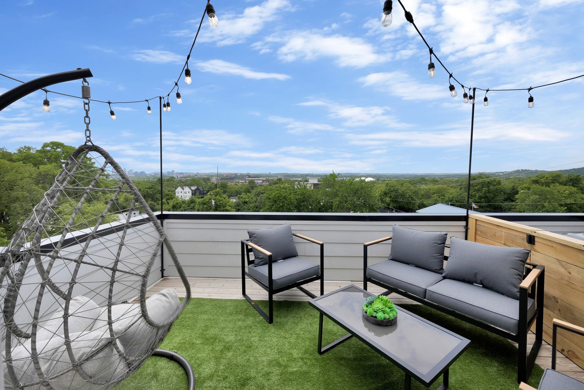 a terrace view with sitting space and garden view