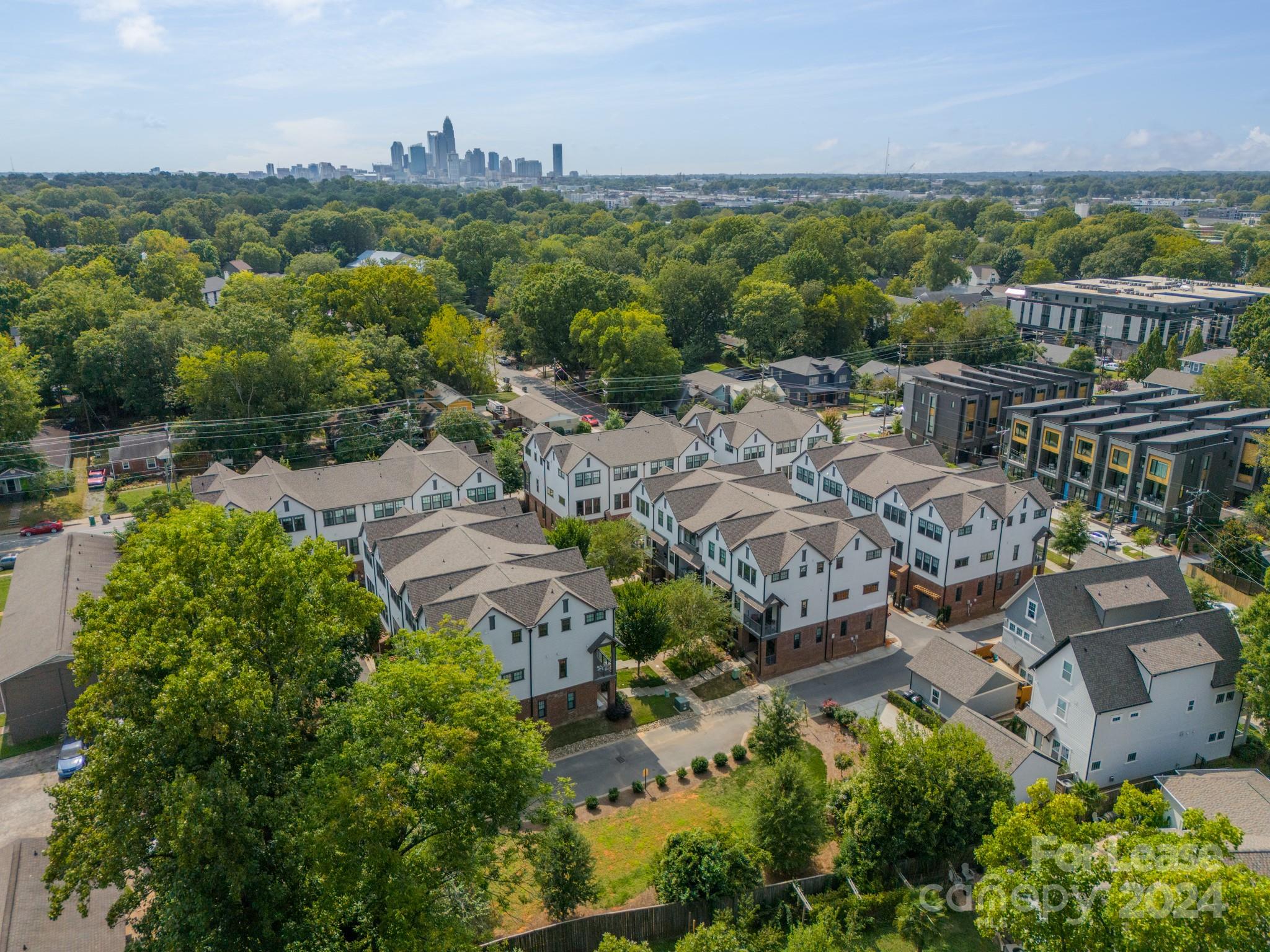 an aerial view of multiple house