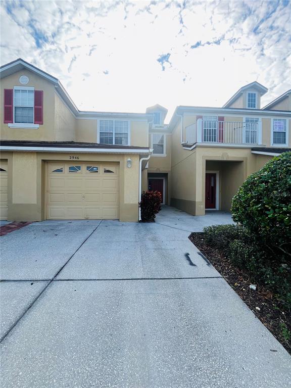 front view of a house with a garage