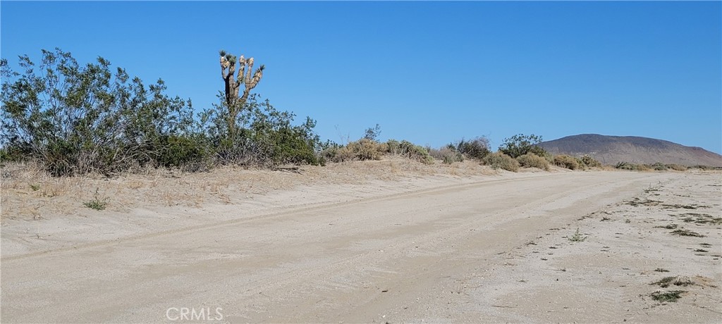 a view of a dry field with a view of a road