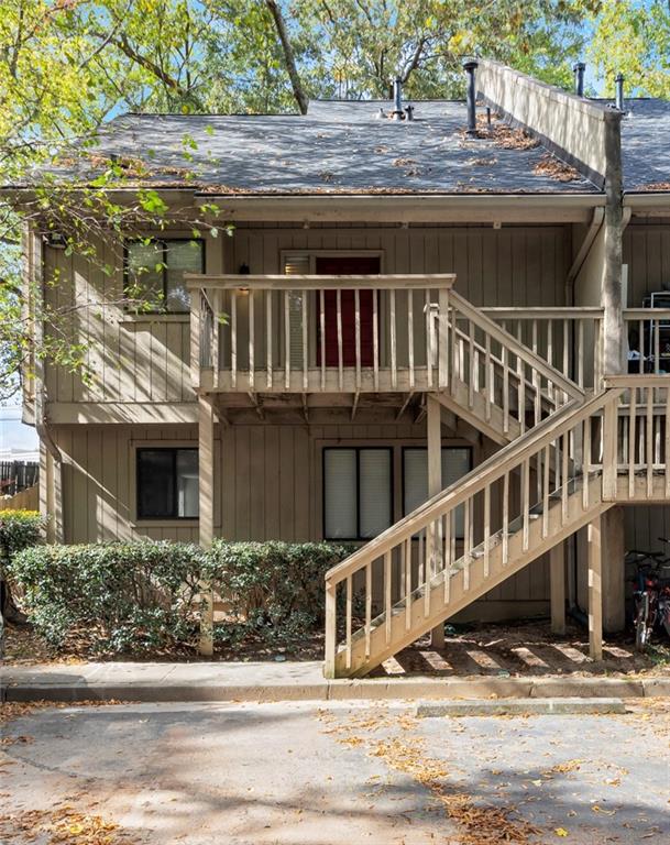 a view of a house with a deck