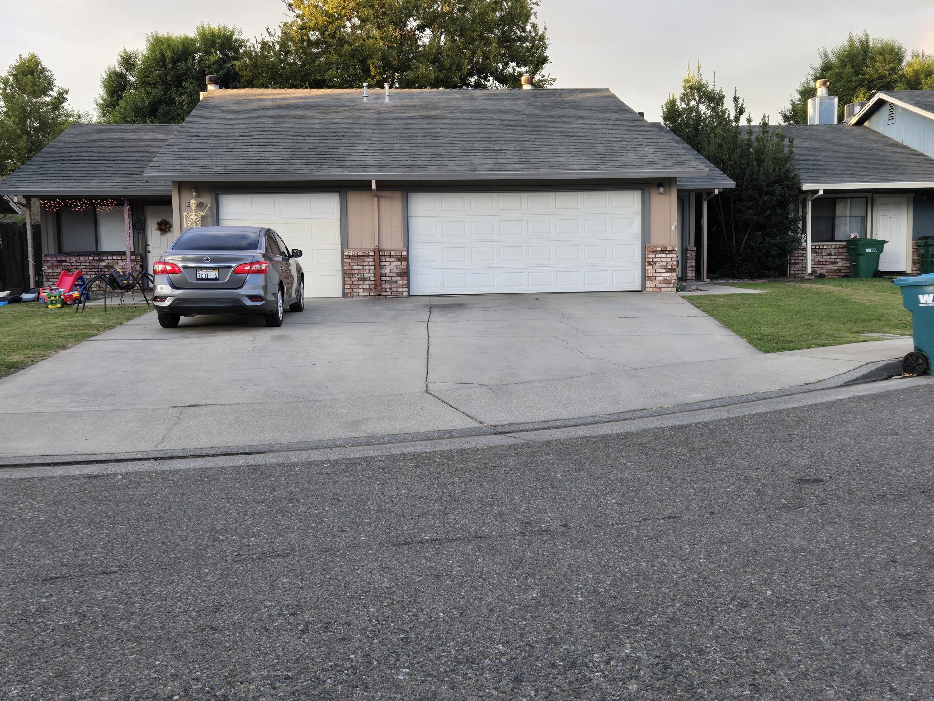 a car parked in front of house