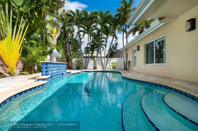 a view of swimming pool with a yard