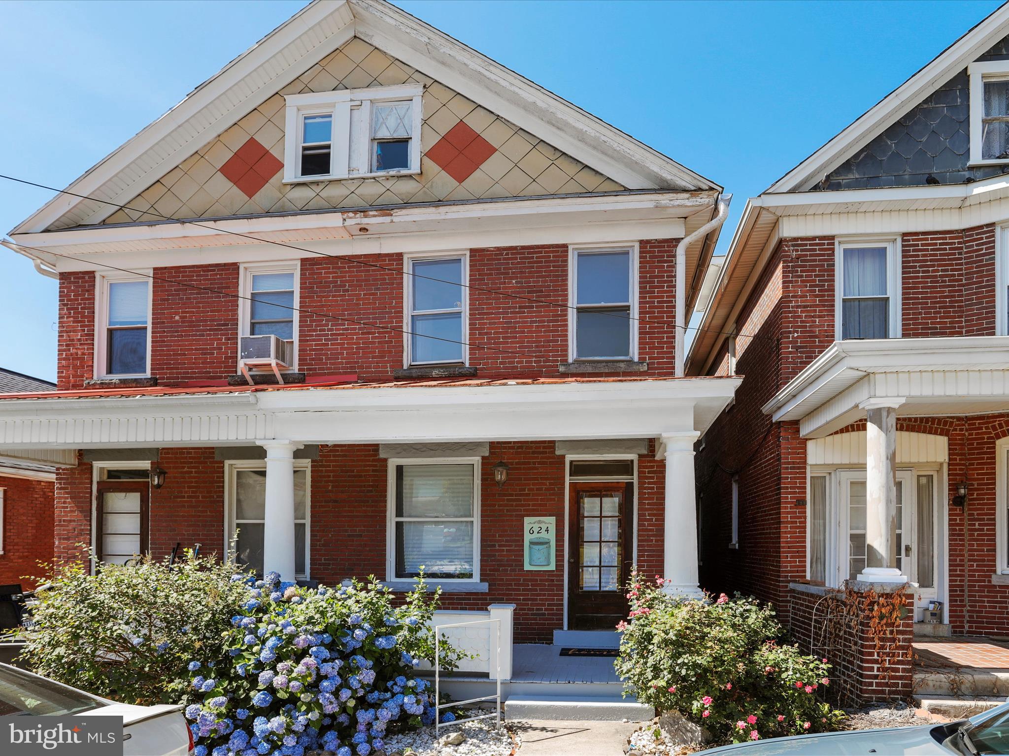 a front view of a house