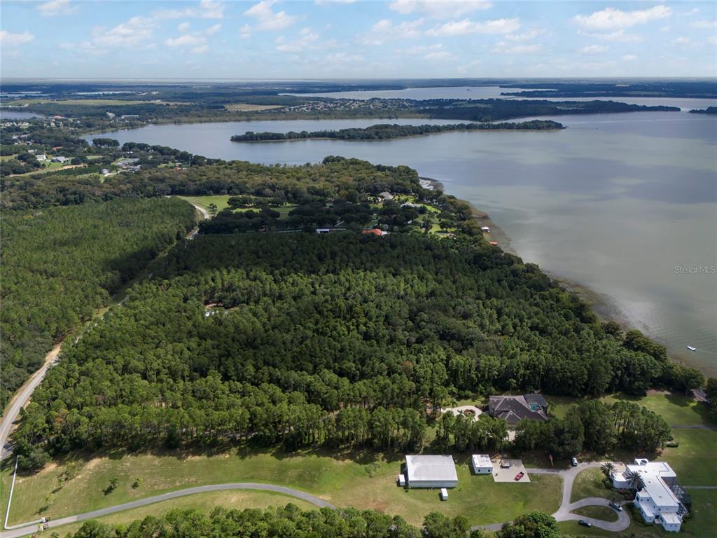 a view of a lake with outdoor space