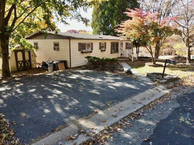 a view of a yard with a house and a tree