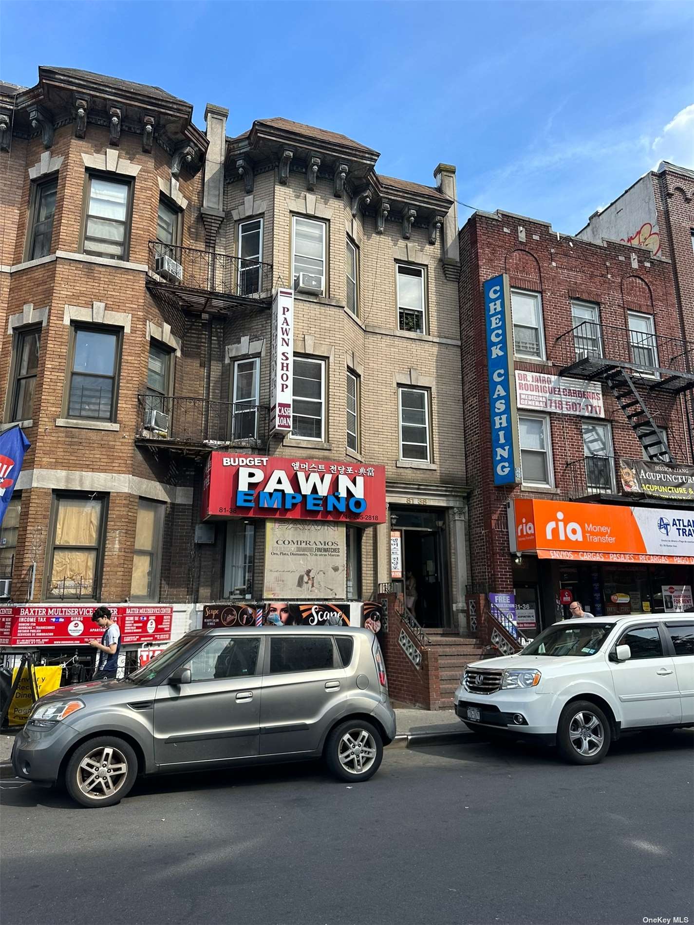 a car parked in front of a building