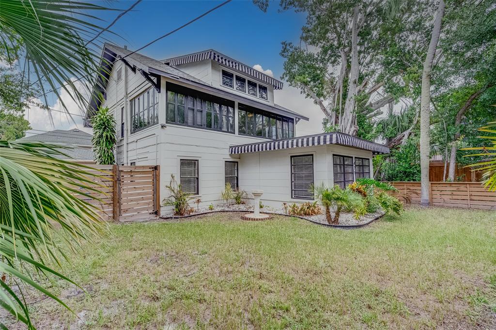 a front view of a house with patio