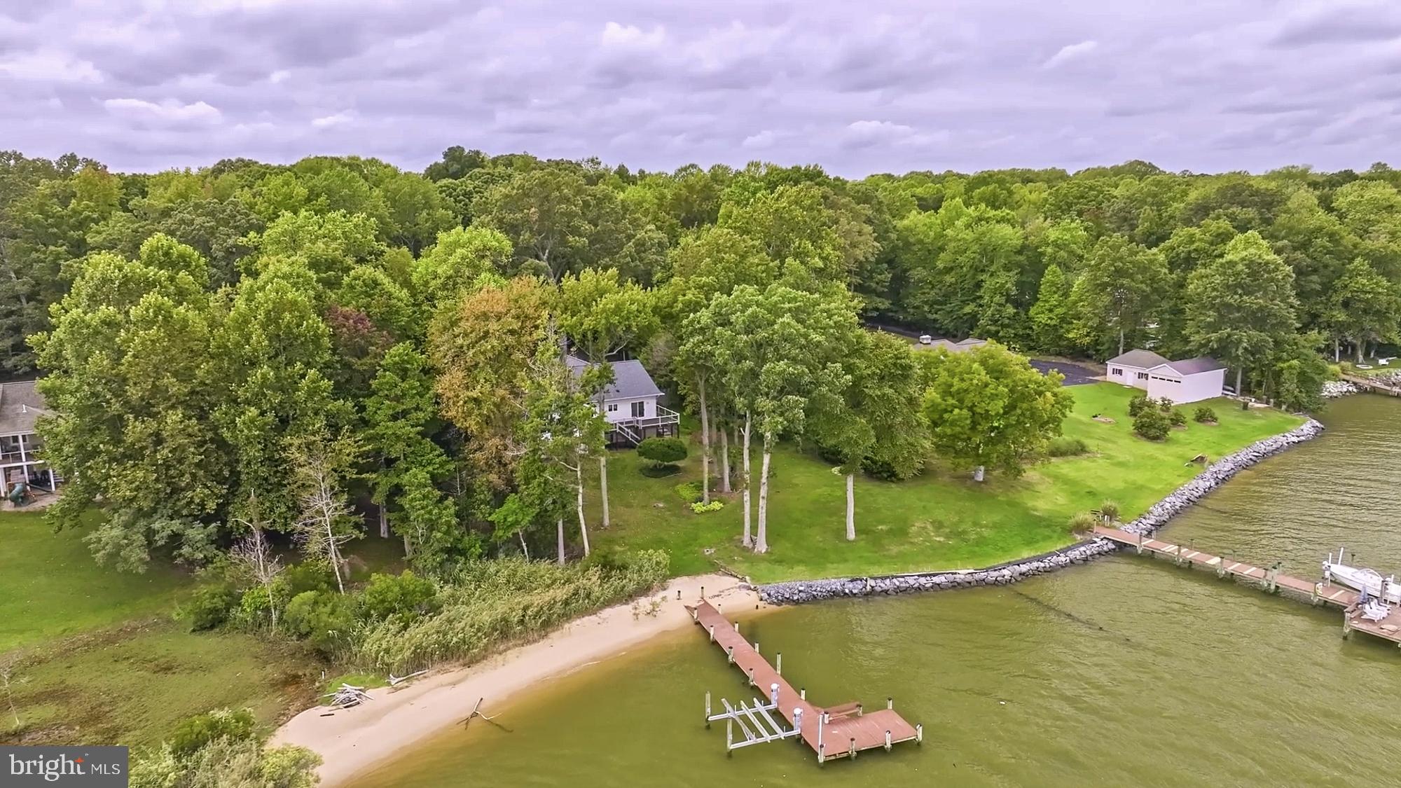 a view of a lake with a house