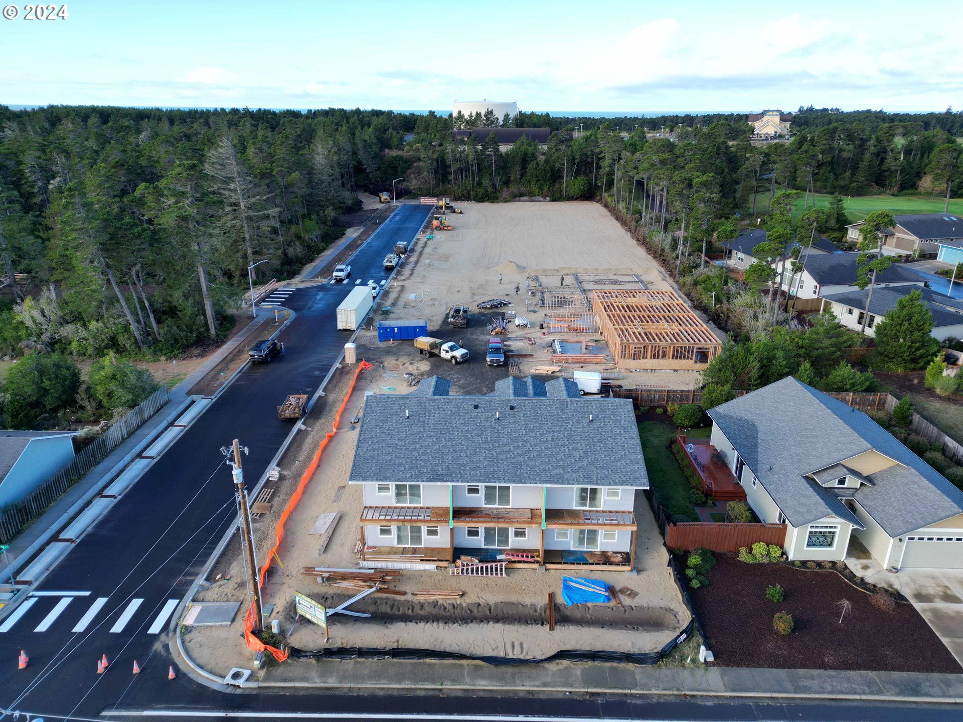 a aerial view of a house with a big yard