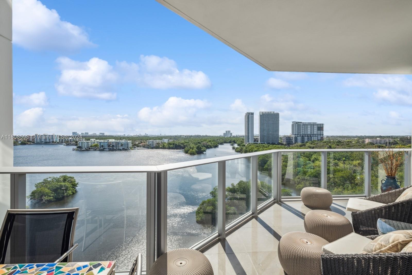 a view of balcony with furniture