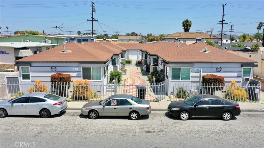 a car parked in front of a house