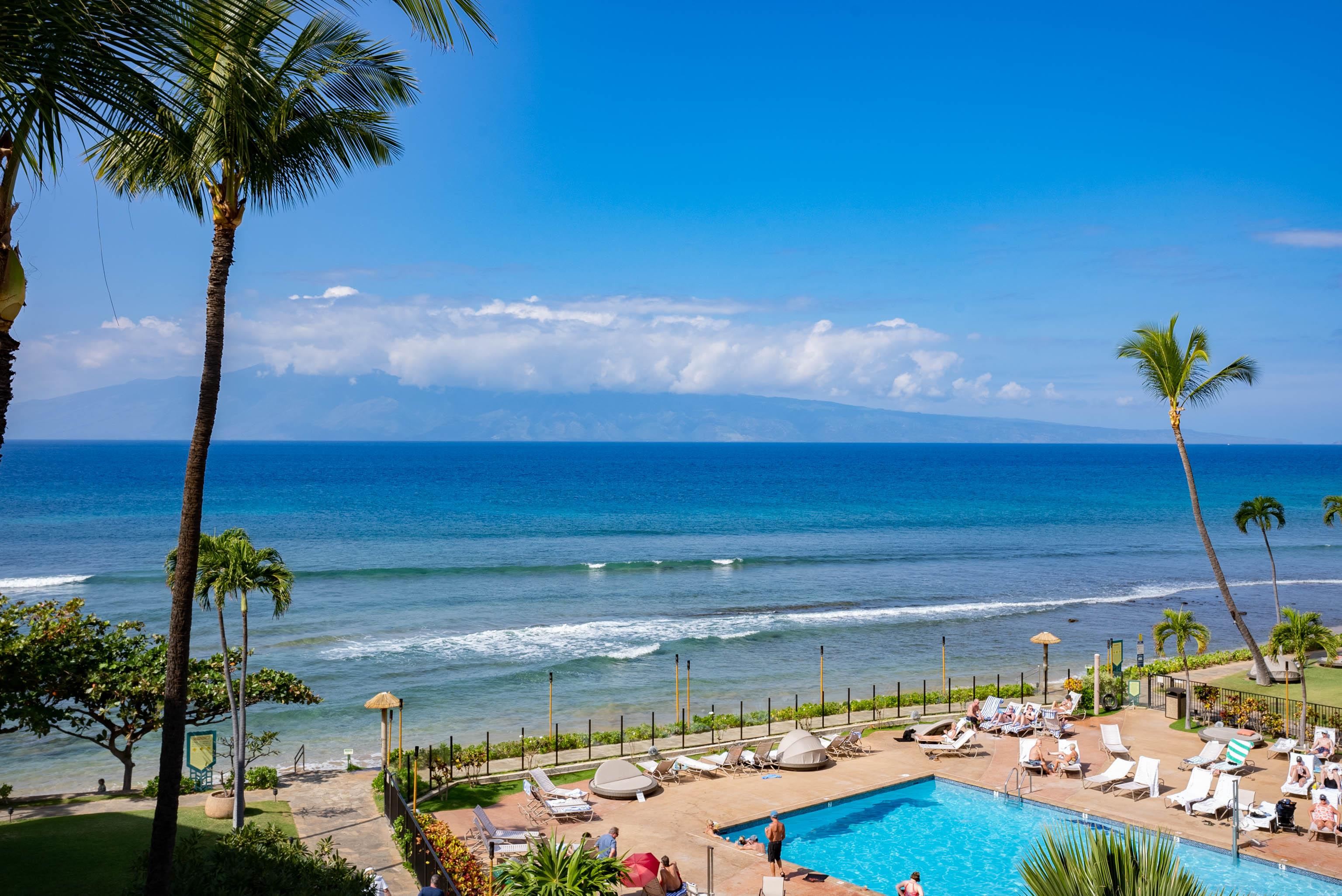 a view of an ocean and beach