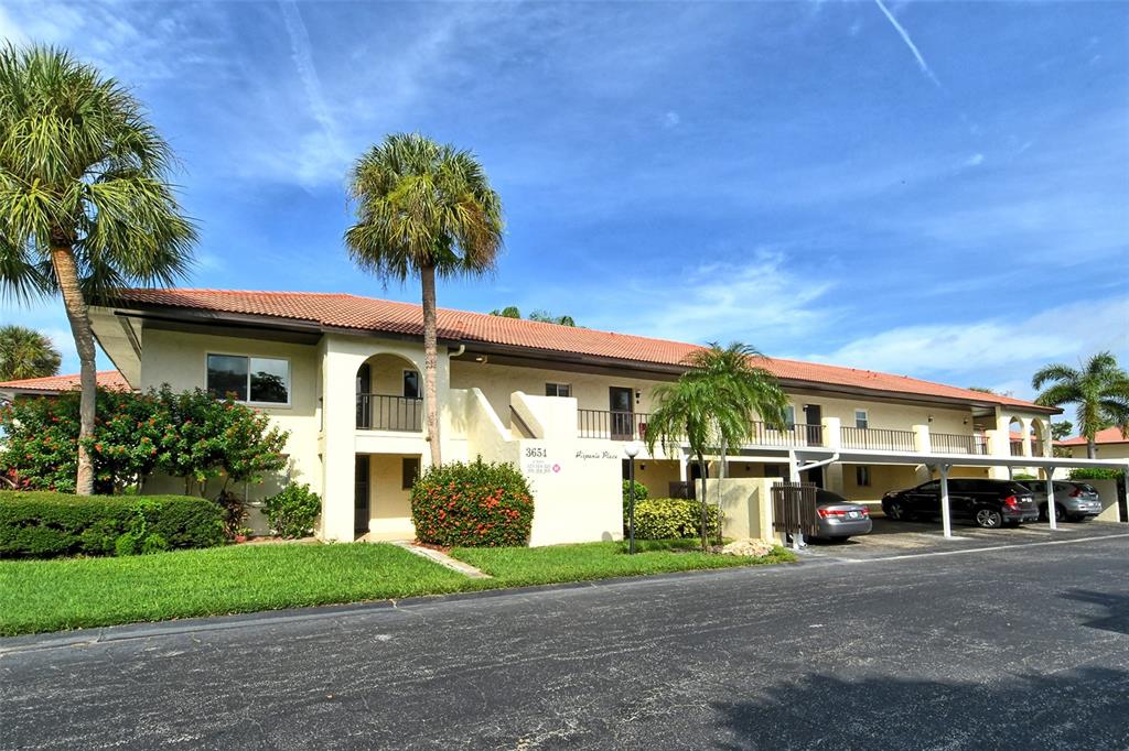 Front view of condo building