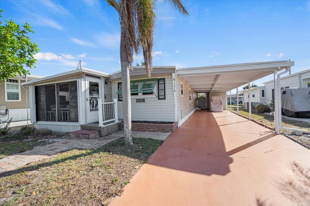 a view of a house with a patio