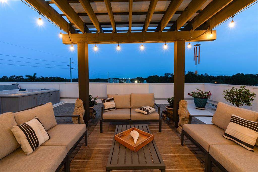 a outdoor living space with furniture and outdoor view